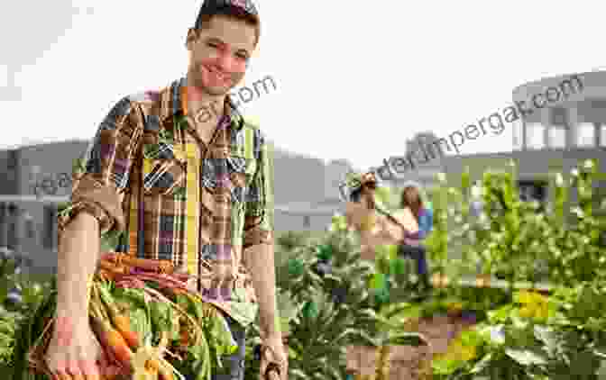 A Group Of People Harvesting Fresh Produce From A Rooftop Garden In An Urban Setting, With Bicycles Parked Nearby. Adventures In Urban Bike Farming