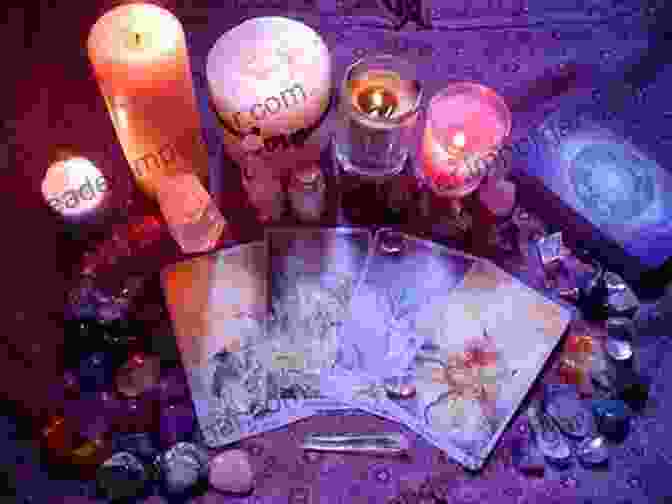 A Photograph Capturing The Serene Practice Of Oracle Card Manifestation, With Candles And Crystals Surrounding A Spread Of Cards. The Magic Oracle Book: Ask Any Question And Discover Your Fate (Divination Fortunetelling Finding Your Fate Fans Of Oracle Cards)