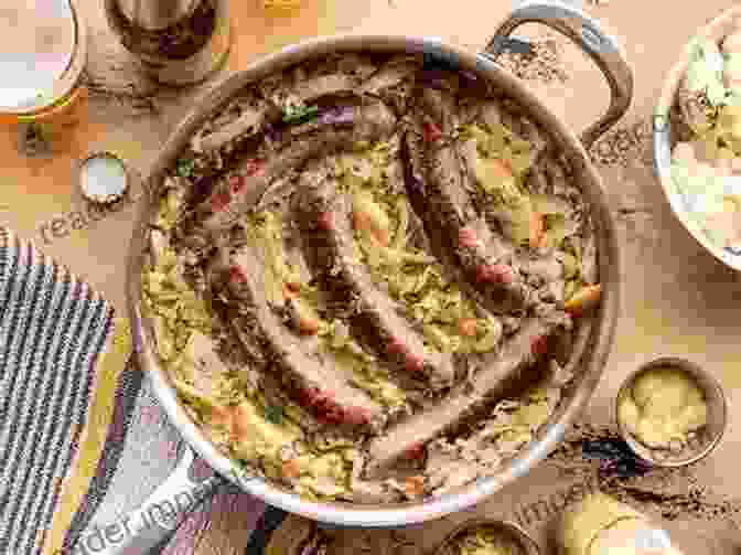 Grilled Bratwursts With Sauerkraut And Mustard Das German Cookbook: Schnitzel Bratwurst Strudel And Other German Classics