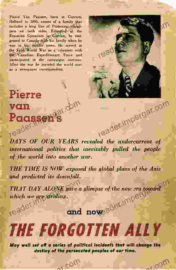 Pierre Van Paassen Reporting On The Holocaust The Forgotten Ally Pierre Van Paassen