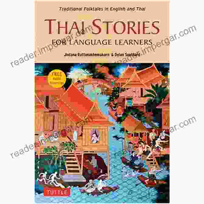 Thai Stories For Language Learners Book Cover, Featuring A Vibrant Illustration Of A Traditional Thai Temple And Lush Greenery Thai Stories For Language Learners: Traditional Folktales In English And Thai (Free Online Audio)