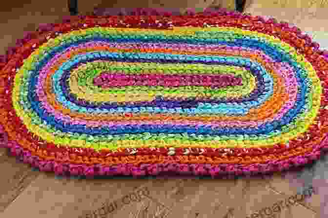 Vibrant And Intricate Crochet Rug Adorning A Hardwood Floor Crochet Rugs: Refresh Your Floors With Crochet Rugs